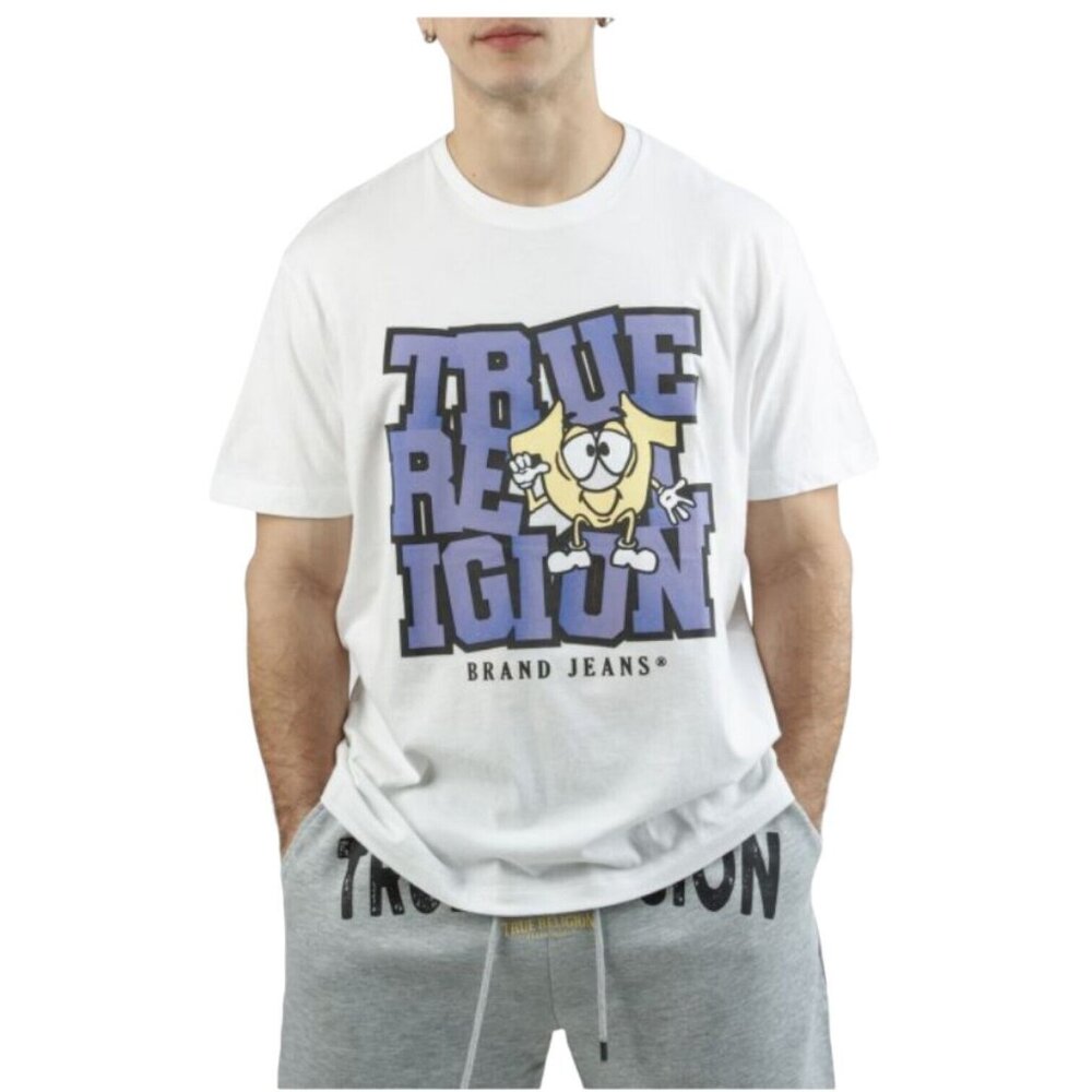 True Religion Truly Ombre Short Sleeve T-Shirt Tee White Men's